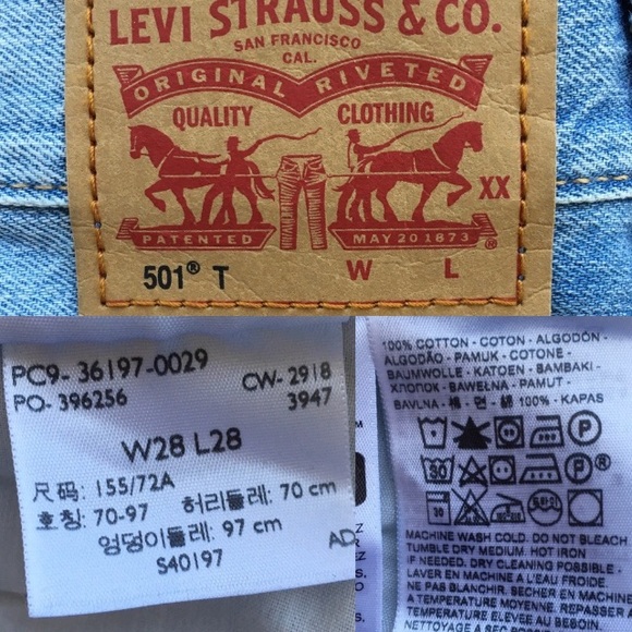 (SOLD) LEVI’s 501 ST Slim Tapered Denim Jeans Blue 28 - Picture 8 of 8